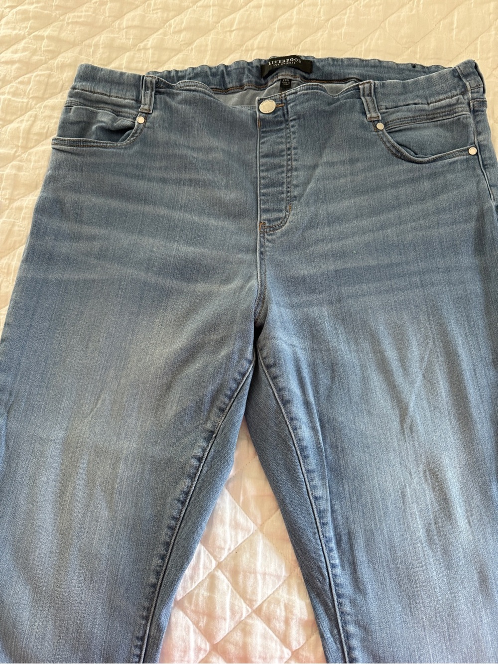 Liverpool Light Blue Denim Jeans with Silver Button